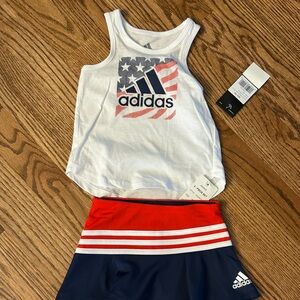 NWSt-Adidas White Tank With Skort Set